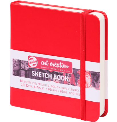 Скетчбук красный квадратный Art Creation Sketchbook Royal Talens с резинкой 12х12 см / 80 листов / 140 гм