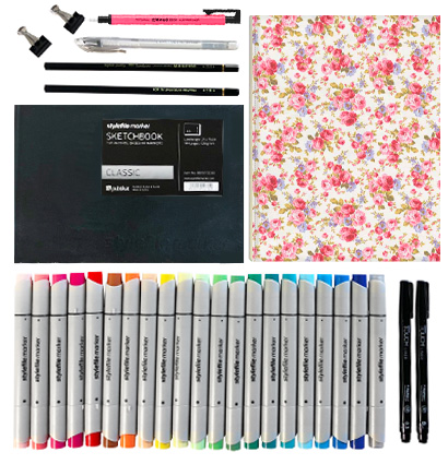 Набор маркеров SketchBox "Базовые оттенки в пенале Прованс" // 21 Stylefile Brush