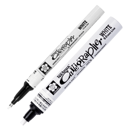 Маркер белый для каллиграфии Sakura Pen-Touch Calligrapher с архивными чернилами (для всех поверхностей)