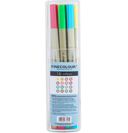 Набор капиллярных линеров для скетчей Finecolour Liner 16 цветов в пенале